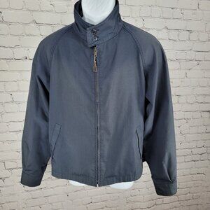 VTG London Fog Navy Full Zip Buttoned Collar Lightweight Jacket USA Made Size 42